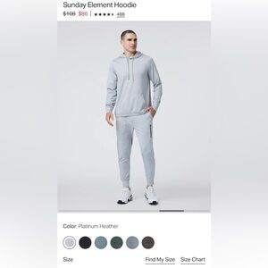 Vuori Light Gray Hooded Jacket
